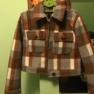 Cropped checkered jacket